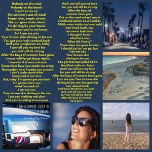 Nobody on the road
Nobody on the beach
I feel it